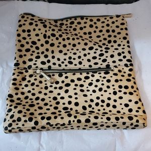 Leopard print, foldover clutch